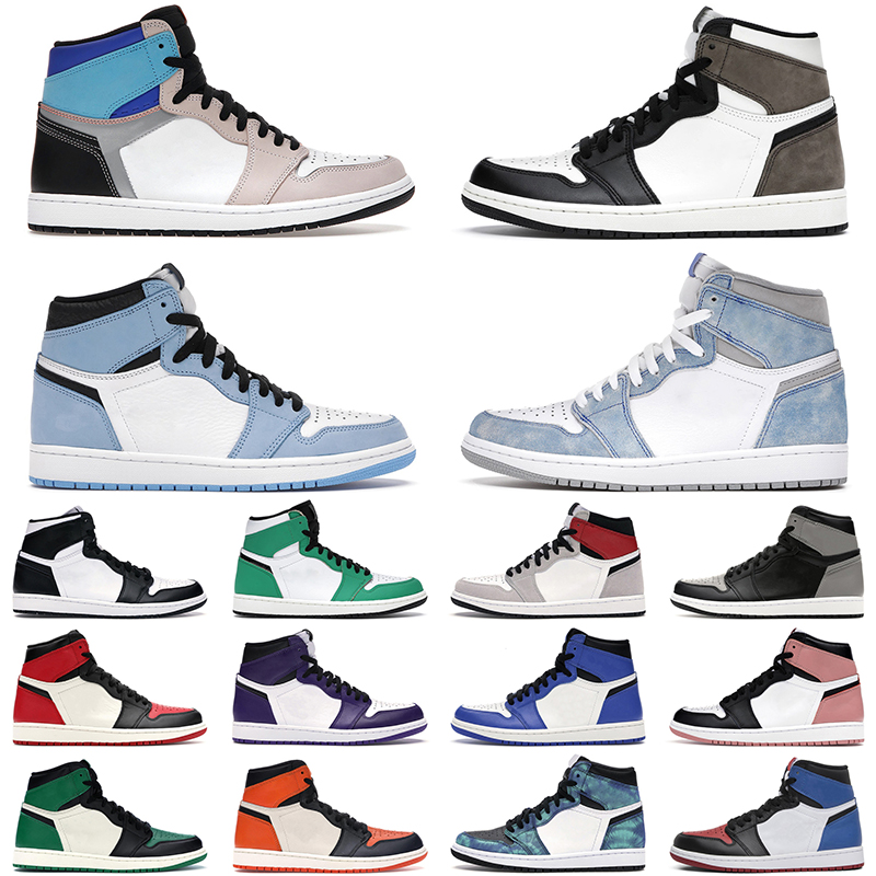 

Jumpman 1 Hyper Royal basketball shoes 1s Bordeaux Prototype Military Blue men women Pollen Twist Tie Dye mens trainer, Dark mocha