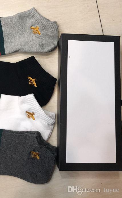 

Fashion Top Quality Socks Brand Embroidered Bee Wolf Tiger Head Elasticized Hosierys Cutton Women Men Sock Printing 4 Pairs with Box Design Hosiery, Pay for the difference price