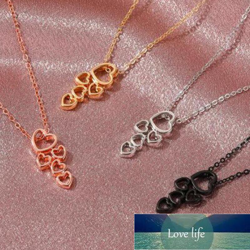 

Creative 5-hearts Necklace Sweet Heart Pendant Clavicle Necklace For Women New Necklaces & Pendants Jewelry Birthday Gift Choker Factory price expert design Quality
