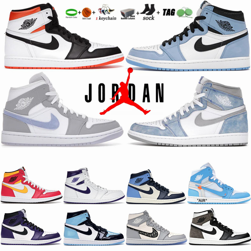 

Air Retro Jordan Jordens 1 Mens Basketball Shoes Wolf Grey University Blue Mocha Hyper Royal Low UNC Electro Orange Twist Obsidian Trainer Jumpman 1s Women Sneakers, 34