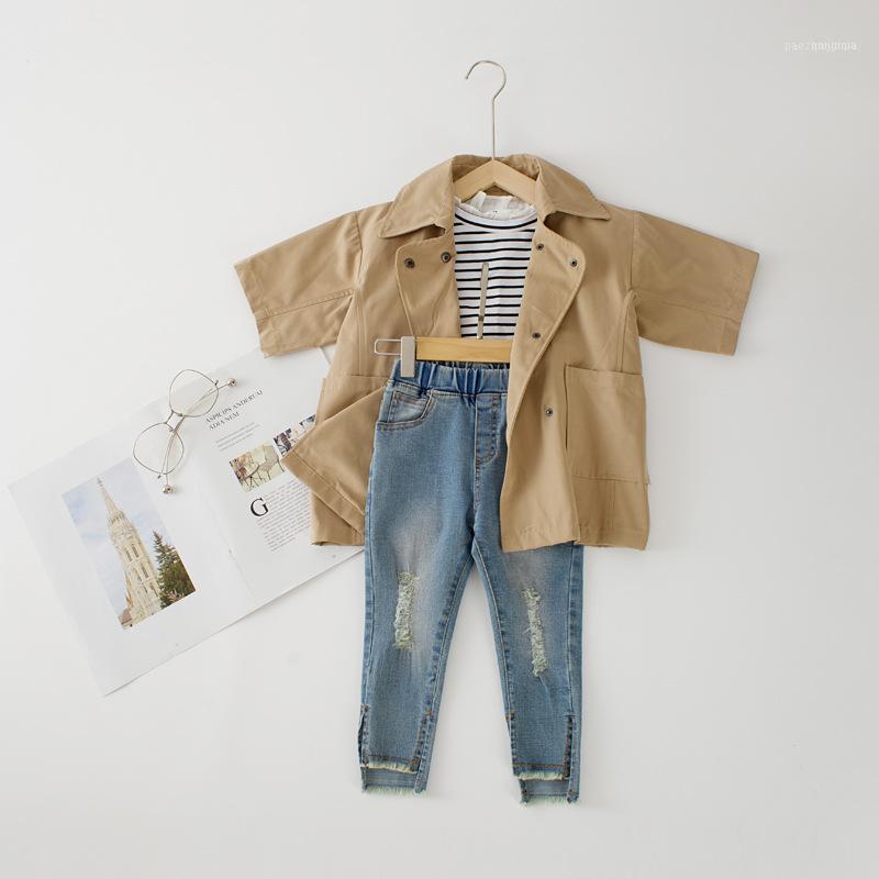 

Jackets 2021 Autumn Girls Jacket Coat Khaki Outerwear Baby Girl Clothes Fashion Brief Style Trench Outwear1, Blue;gray