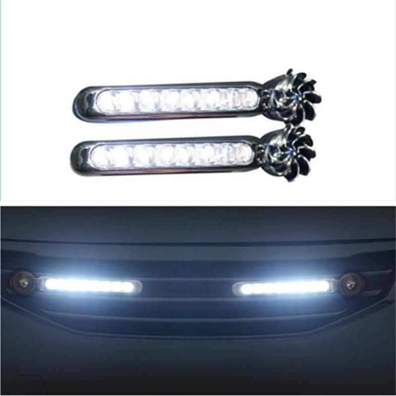 

Car Headlights 2pcs Light Wind Power No Need External Supply Running Lights 8 LED Daylight Headlight Lamp
