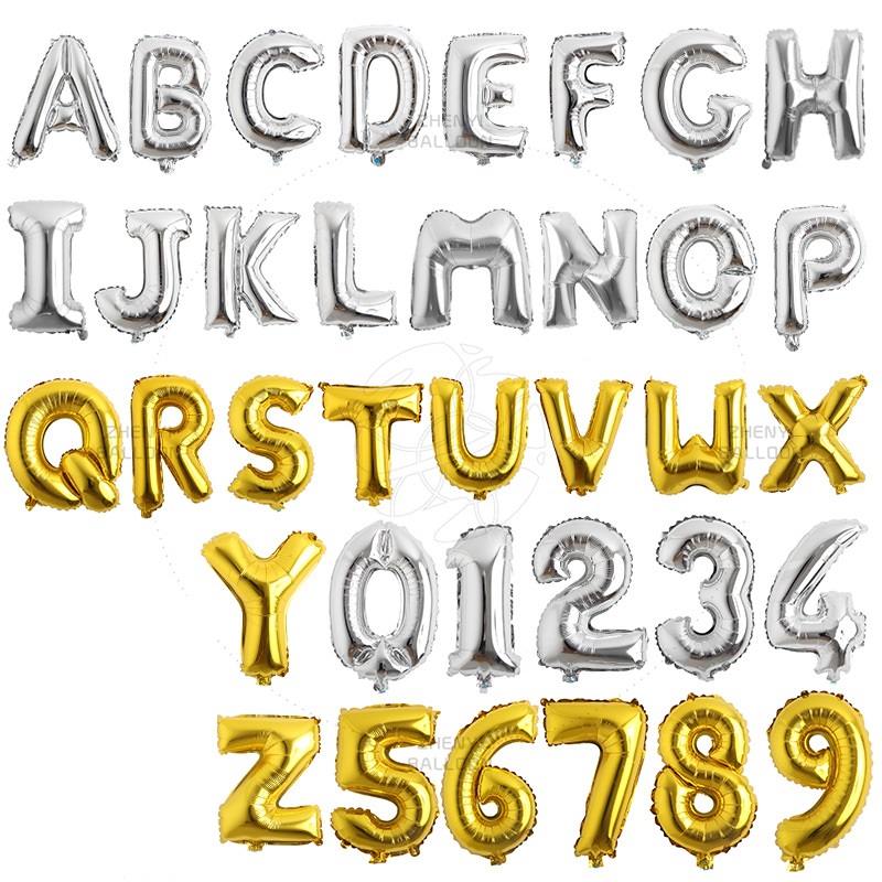 

32 inch Decorative Aluminum Balloon Gold/Sliver Color Foil Balloons A-Z Letter for Wedding / Christmas / Birthday Party 120pcs