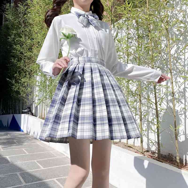 

Kawaii Plaid Mini Pleated Skirt Women Harajuku Lolita Pink Cosplay High Waist School Girl JK Uniform Female Tennis Blue Skirts