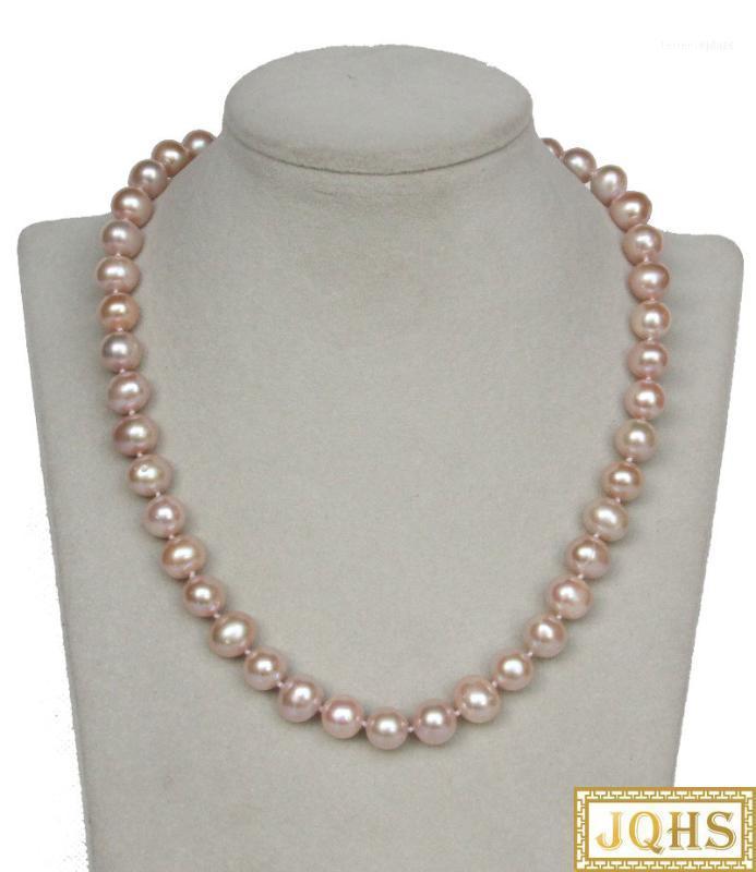 

Chains Natural 17" 11mm Knotted Purple Freshwater Pearls Necklace 925s Clasp C51 Pearl Jewelry1