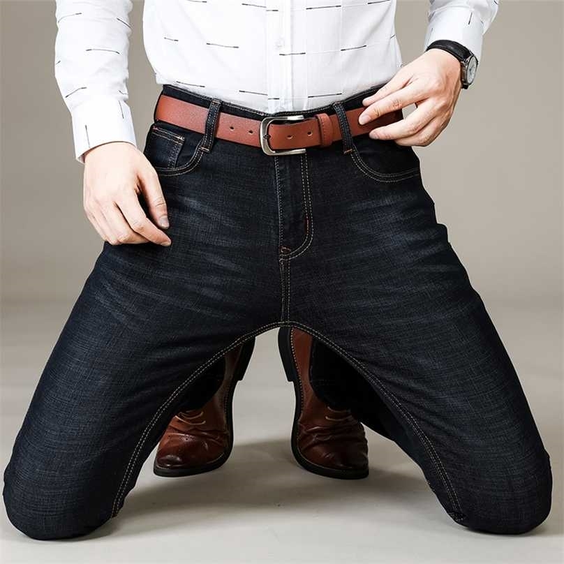 

SULEE Brand Men Jeans Famous 2022 Slim Straight Business Casual Black Elasticity Cotton Denim Pants Trousers panta 211111, Blue black mod 1