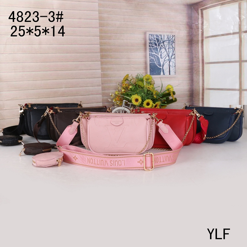 

2021 High Quality Fashion Women Handbag Shoulder Bag Wallet Three-piece Combination Bags Messenger #L6
