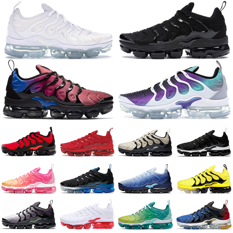 

tn plus running shoes mens trainers Triple Black White Pink Purple Laser Orange Aurora Green Megatron outdoor sports sneakers size 36-47, White red