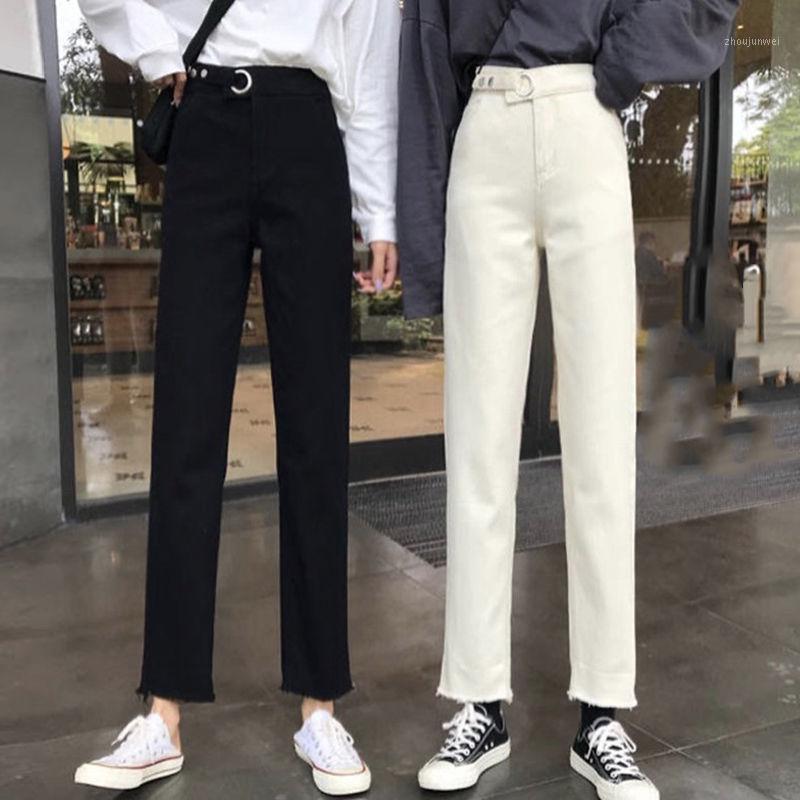 

Women's Jeans Spring And Autumn Design Sense Of High Waist Wind Thin Web Celebrity Pants Female INS Fire Straight Student Tide