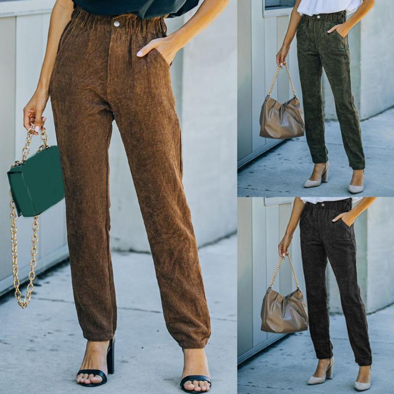 

Women's Pants & Capris 40%Women Trousers Eye-catching Zipper Style Corduroy Thick Warm Fashion Stretchy Women For Dating, Black;white