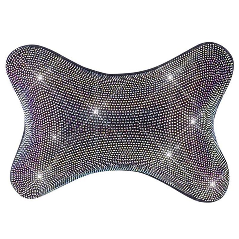 

Seat Cushions Shiny Rhinestone Car Neck Pillow Decoration Accessories Built-In