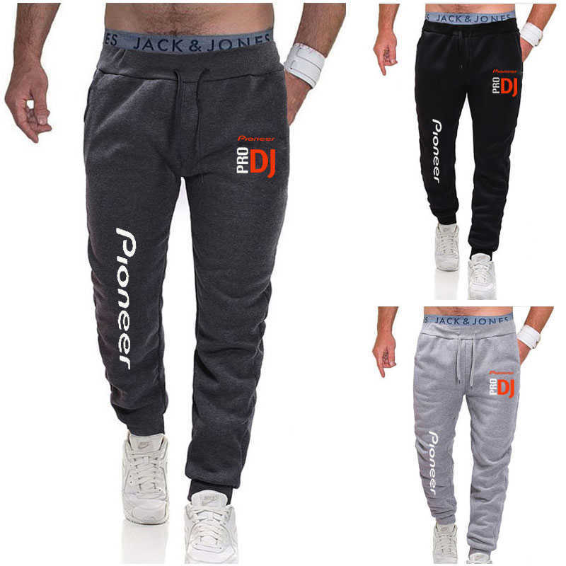 

2023 new men's pants hip hop Fitness Workout sportswear brand fashion casual band pioneer DJ PRO letter printing pants men, Gray