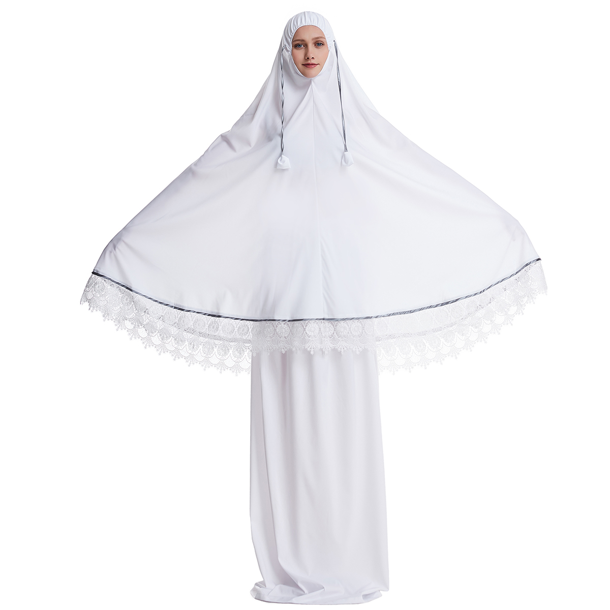 

Formal Muslim Prayer Garment Sets Women Hijab Dress Abaya Islamic Clothing Turkey Lace Namaz Long Khimar Jurken Djellaba Abayas