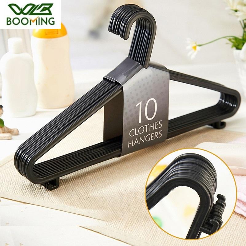 

Laundry Bags WBBOOMING 10pcs/lot Plastic Adult Coat Drying Rack Strong Clothes Hangers For Tops/Skirts/Dresses/Trousers Non-Slip Hanger Hook