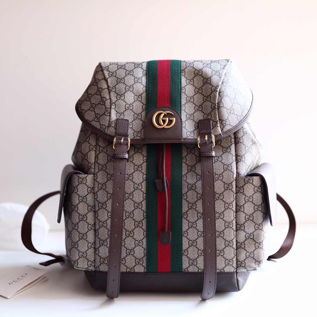 

Gucci Wholesale High-end women Fashion GG bag backpackBags Phone pocket DesignerBag Leather Retro Classic pattern, Deep brown