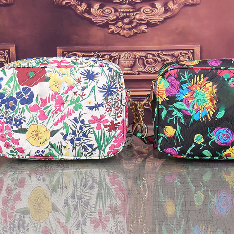 

Luxury Bags Summer Flower Women Crossbody Leather Ladies Shoulder Bag Zip Clutch Handbags, White