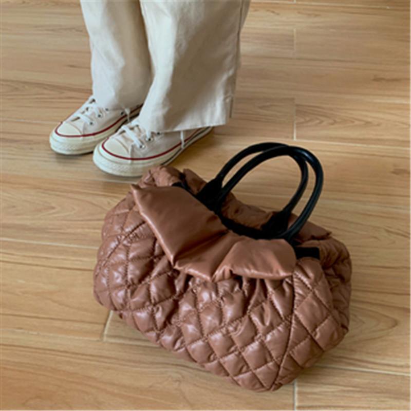 

Women's Large Capacity Shoulder Bag, Pure Cotton And Nylon Handbag, Senior Designer, Winter Cross Body