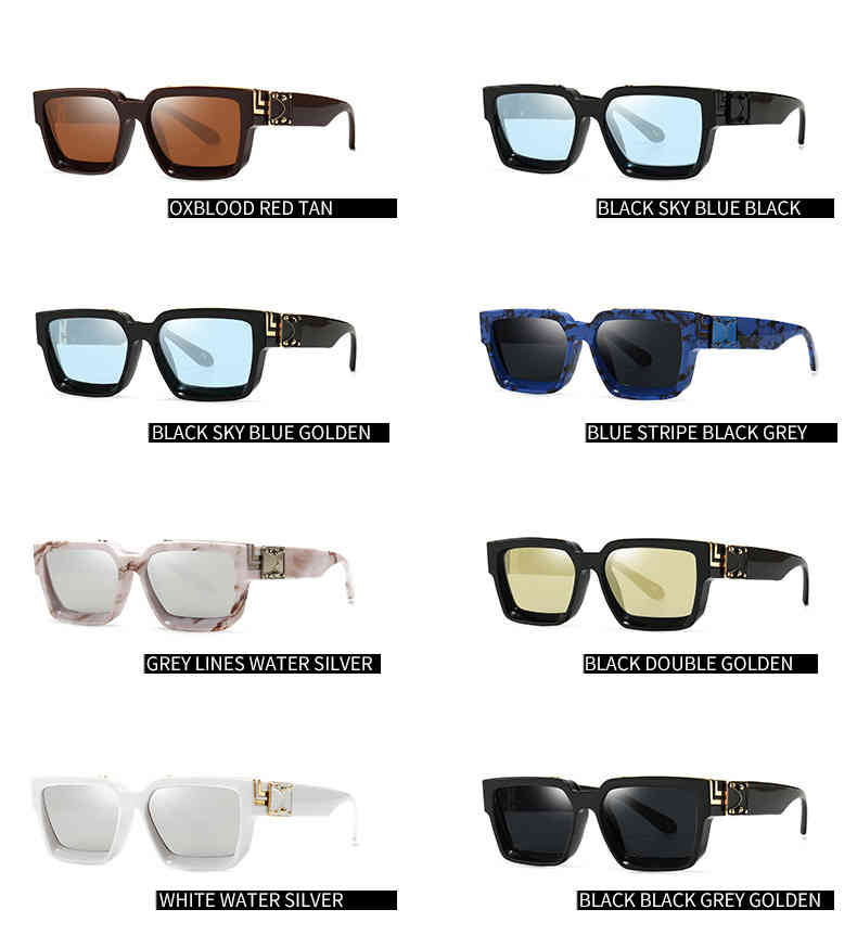 

Hot Fashion 2021 Millionaire Brand Digner Sunglass Mens Gafas De Sol 2021 Square Trendy Luxury Women Sun Glass Sunglass, White;black