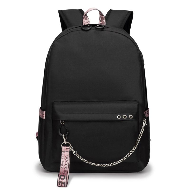 

Spring Oxford Canvas Backpack Women's Schoolbag Korean Fashion Travel Bag USB