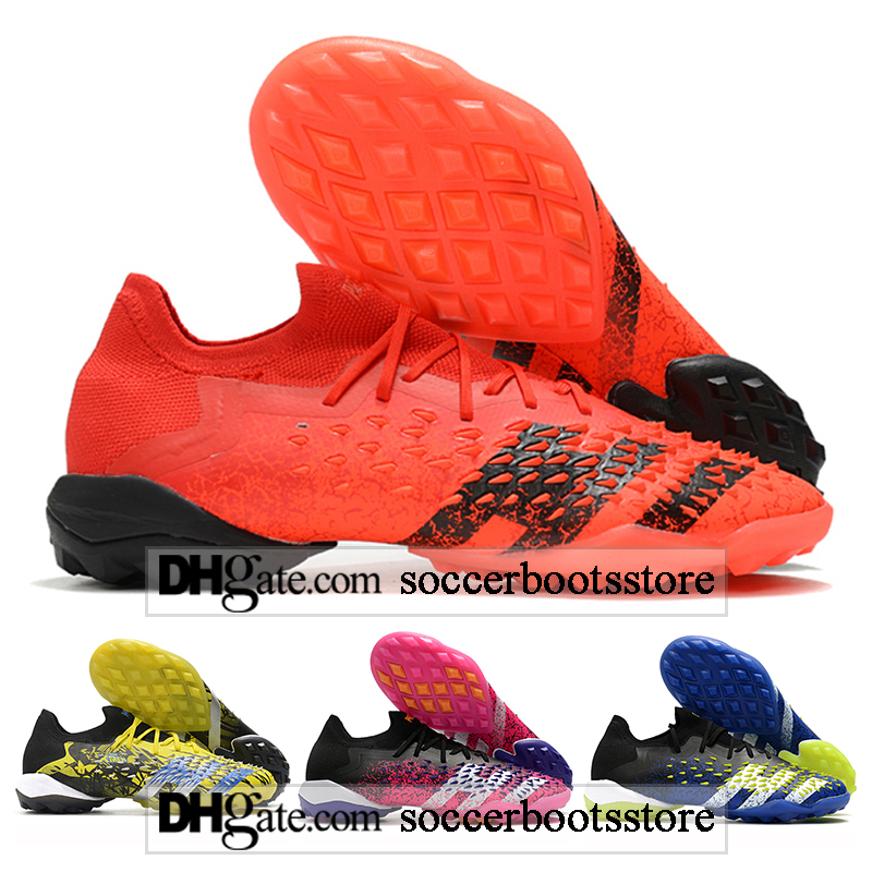 

GIFT BAG Kids Low Ankle Football Boots PREDATOR FREAK.1 TF Cleats Mens FREAK 21 Indoor Turf X Men Blue Yellow Red Soccer Shoes, Color 1