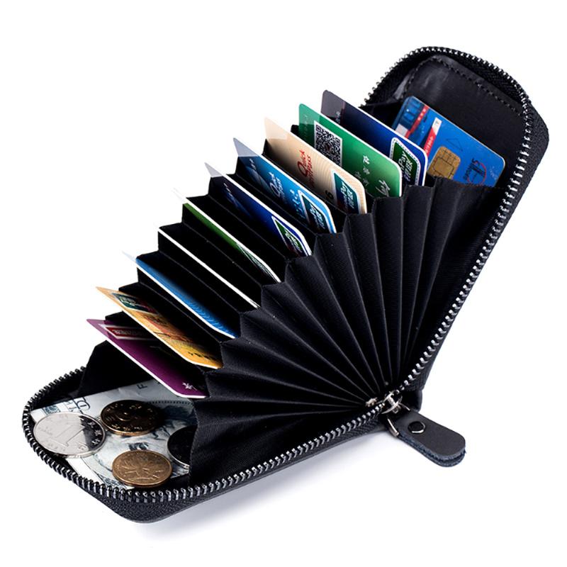 

Card Holders Holder For Men Cardholder Genuine Leather Designer Case Bus ID Wallet Small Woman Purse Pocket, Black