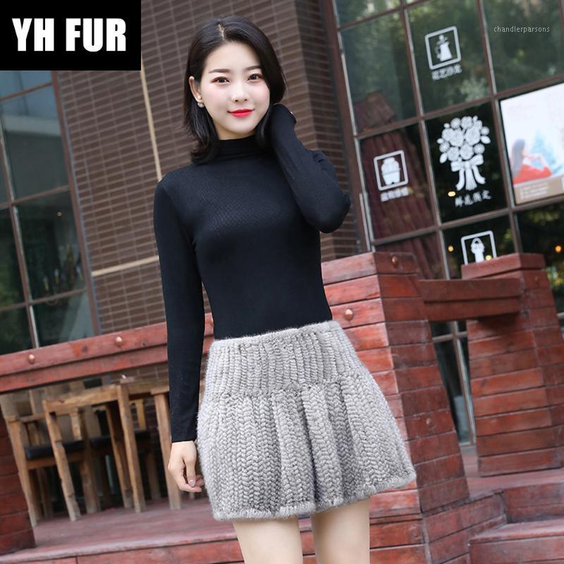 

Scarves 2021 Double Uses Women Real Skirt Lady Genuine Poncho Short Skirts Knitted Mini