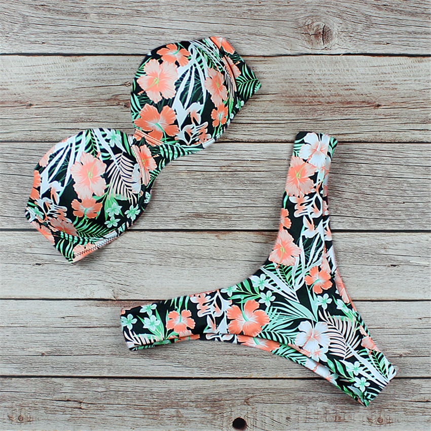 In stock Women&#039;s Swimwear Tube split Two-pieces bikini Sexy Swim suit solid color leopard snake skin with bra pad 9 colors high quality spin-image-688052326