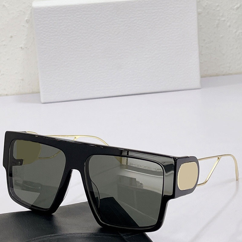 

Mens or womens sunglasses 30MONTAIGNE S3U fashion classic black square frame metal temples men and women the same travel vacation UV protection belt original box