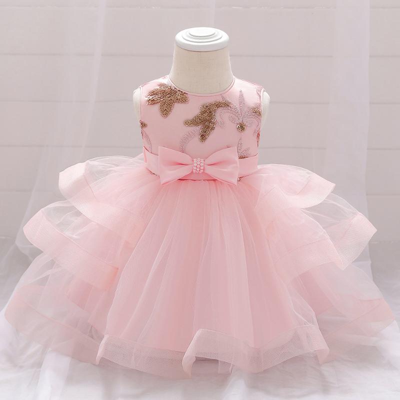 

Girl's Dresses Ma&Baby 0-24M Cute Baby Girls Infant Born Toddler Tulle Pearl Bow For Birthday Party DD43, Red;yellow