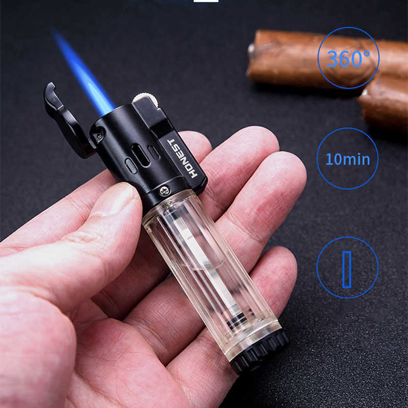 

Butane Torch Lighter Honest Natural Gas Windproof Blue Flame Lighter Smoking Accessories Cool Lighter Gadgets for Men H0909