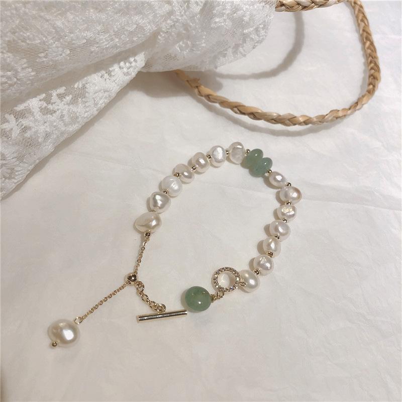 

Charm Bracelets Gold Plated Natural Irregular Freshwater Pearls Bracelet For Women Girls Vintage Elegant Baroque Pearl Wedding Party Jewelry