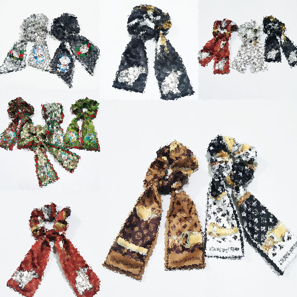 

20colors Scrunchies Hairbands Women Designer Letter Print Ribbon hair bands Band Bowknot Elastic Hair Rope Ponytail Holder Luxury Hair Acces
