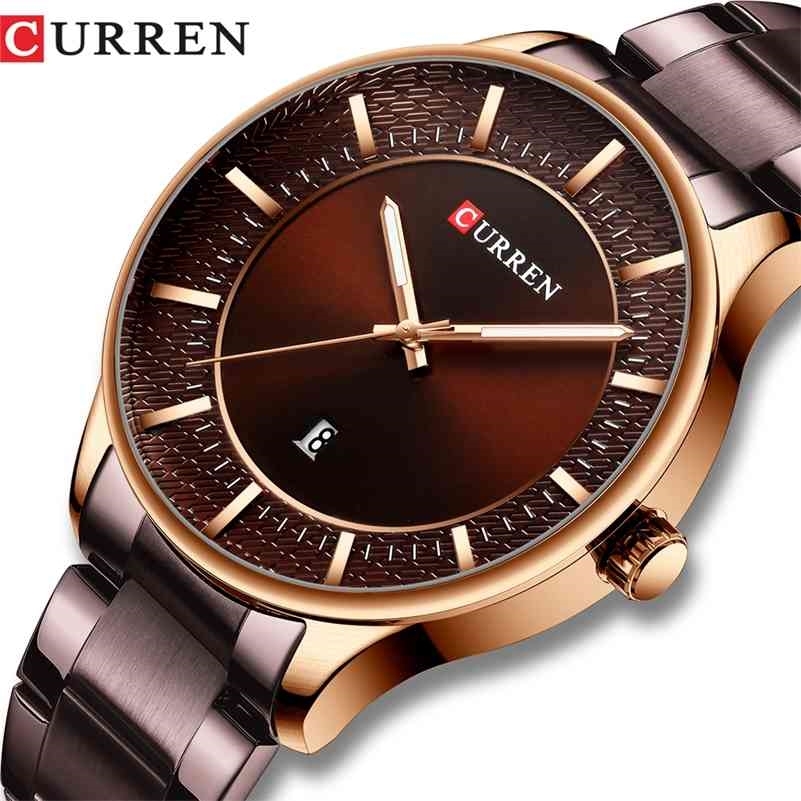 

Curren Luxury Brand Men Watch Fashion Business Quartz Men's Watches Waterproof Wristwatch Full Steel Clock Relogio Masculino 210517, Silver black