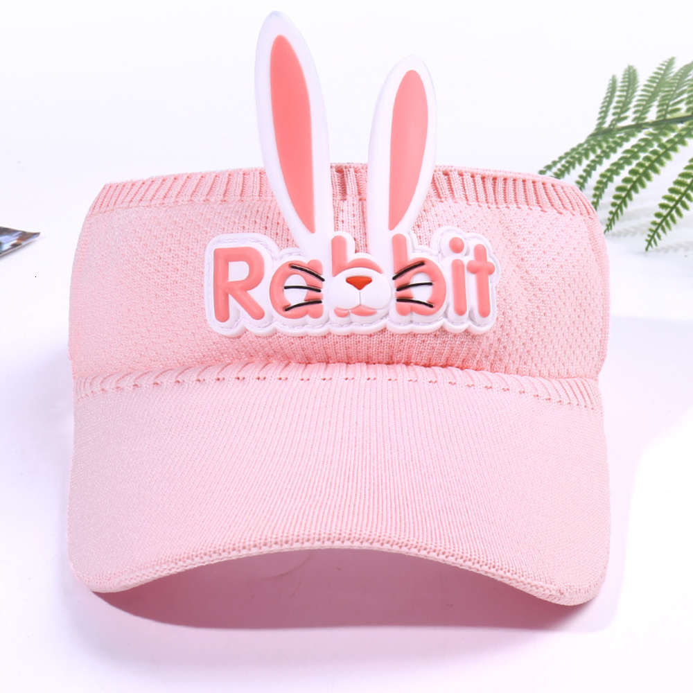 

Summer children's hat Korean cartoon rabbit empty top boys and girls sunscreen cap, Yellow