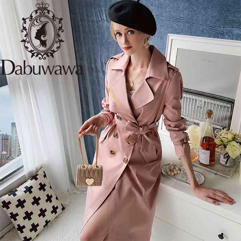 

Dabuwawa Elegant Spring Women Trench Coat Office Lady Solid Trench Coat Causal Straight Fashion Long Coat Female DT1CTC005 210520, Khaki