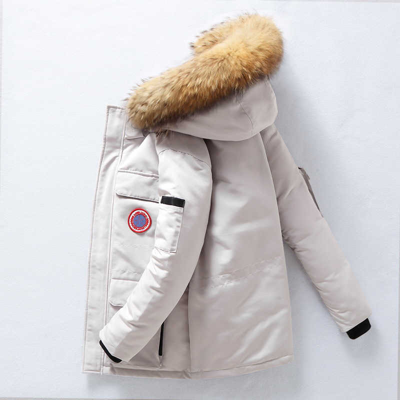 

Winter Jacket Men White Duck Down Coat Parkas Windproof Fur Hooded Collar Thicken Casual Man Waterproof Down Jackets SIZE M-4XL X1020, Black
