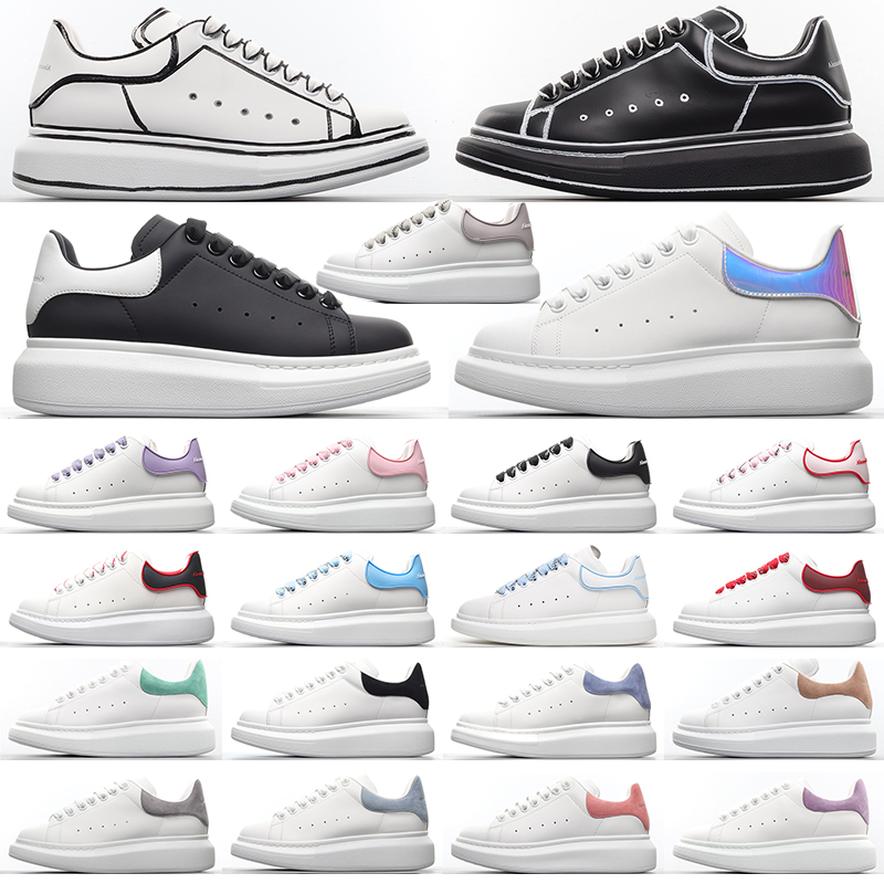 

[With box]high quality mcQuens Platform shoes designer men women womens Leather Lace Up white mens espadrilles oversized flats casual espadrille flat sneakers, I need look other product