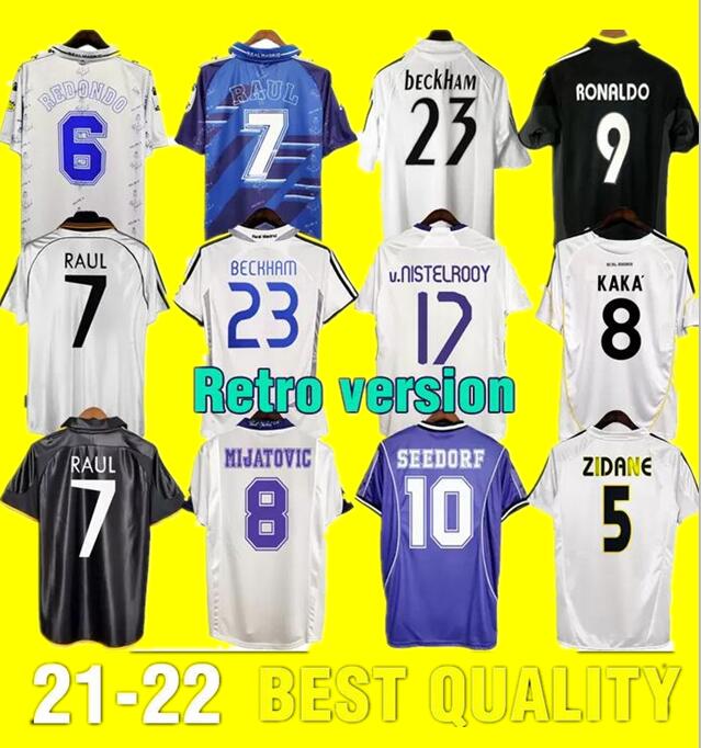

Retro Real Madrids Soccer Jersey 94 96 97 98 99 Football shirts Sergio Ramos 01 02 03 04 RONALDO ZIDANE Beckham 05 06 RAUL Robinho 07 08 09 10 vintage