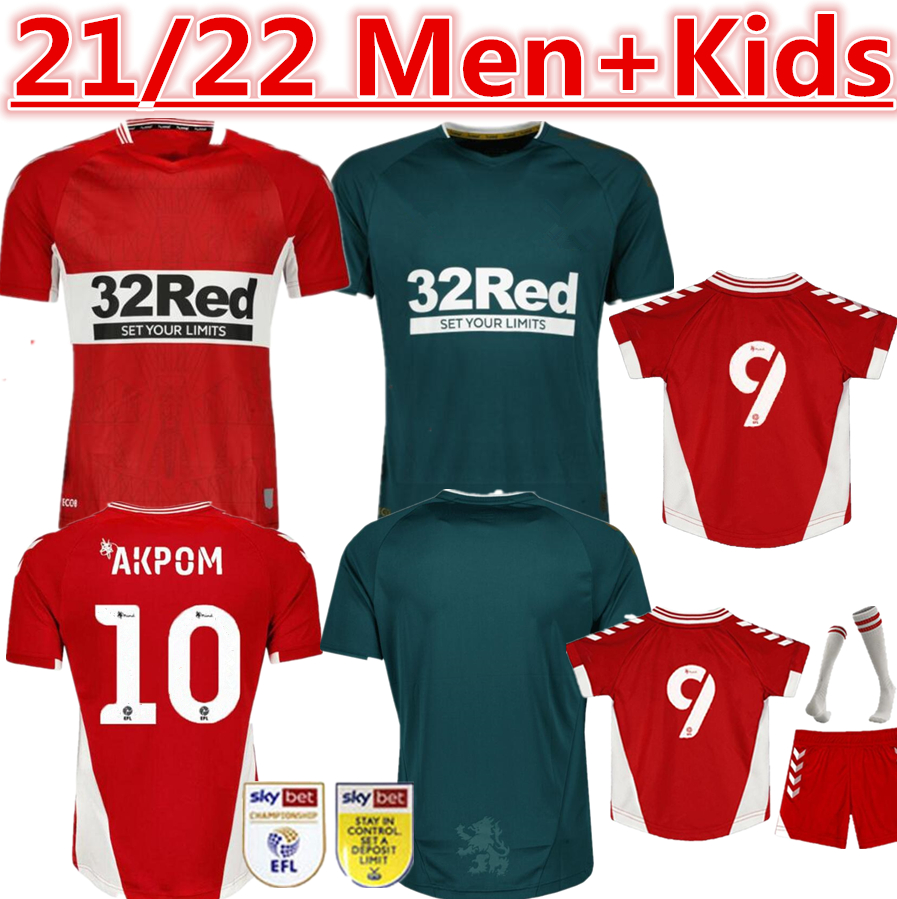 

21/22 MIDDleSBRouGH Soccer jersey 2021 2022 FRY FLETCHER Ashley Michael AKPOM FLINT SAVILLE WING ASSOMBALONGA men kids kit football shirts tops thailand quality 888, Black