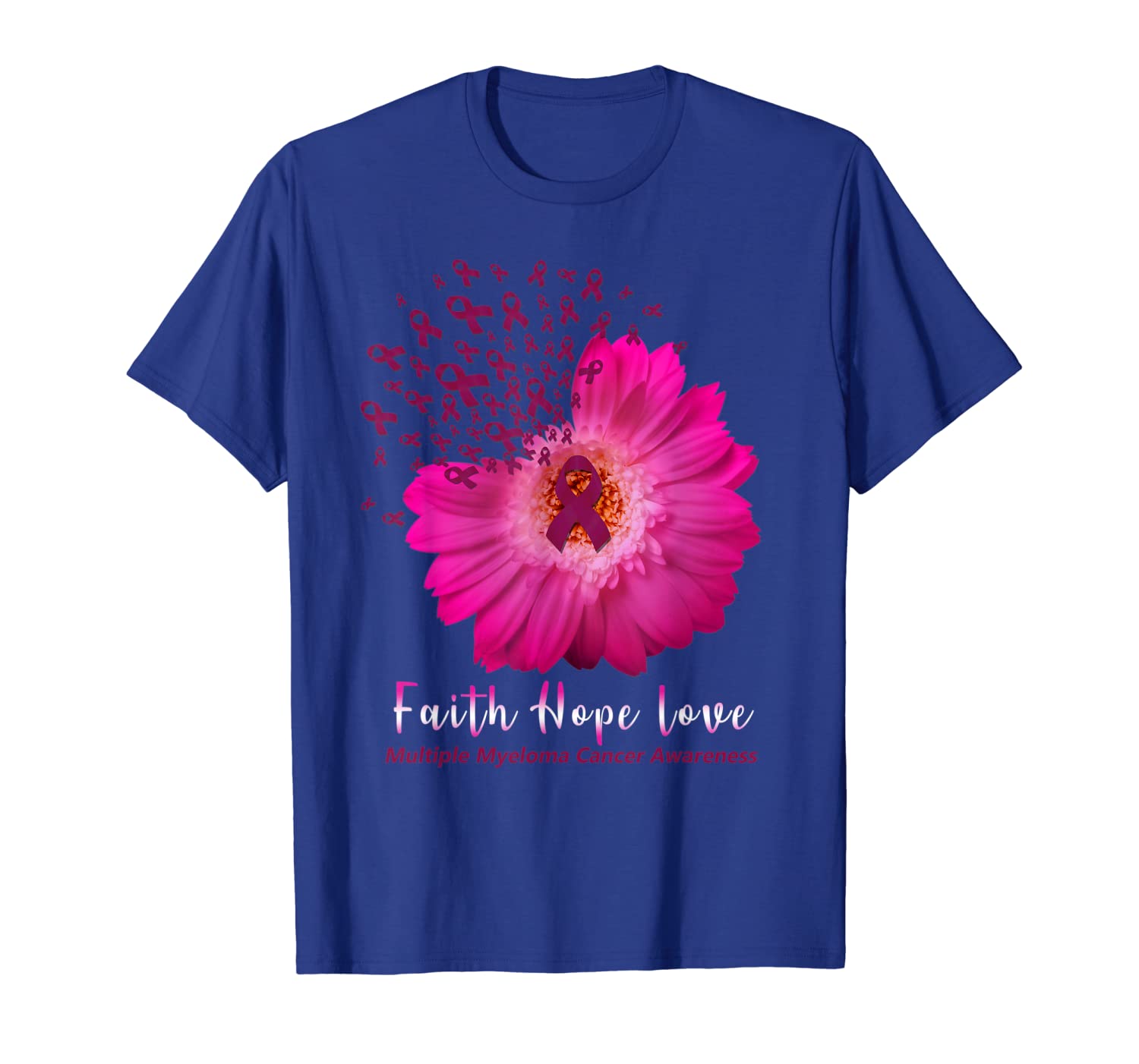 

Faith Hope Love Tshirt Multiple Myeloma Cancer Gifts Shirt, White;black