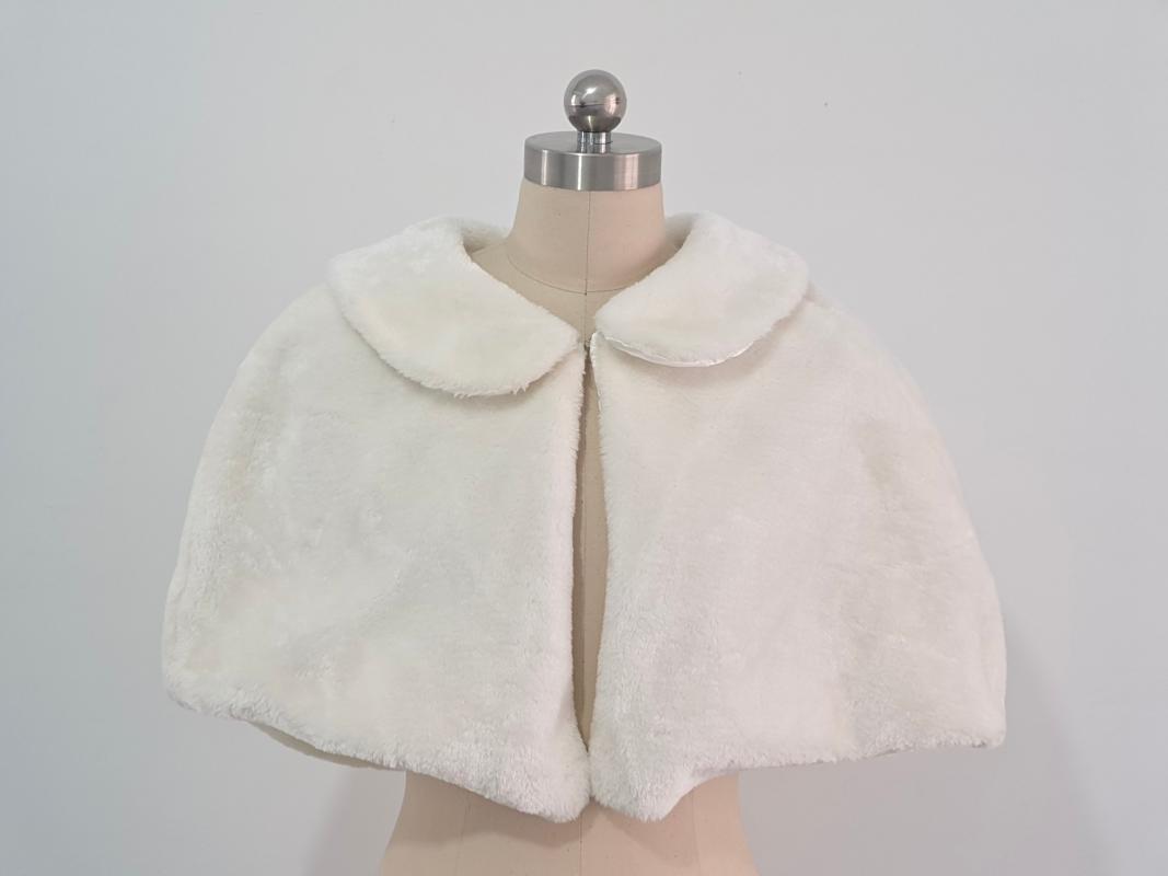 

Wraps & Jackets White Faux Fur Shrug Bridal Wrap Wedding Cape Ivory Shawl Winter Warm Evening Party