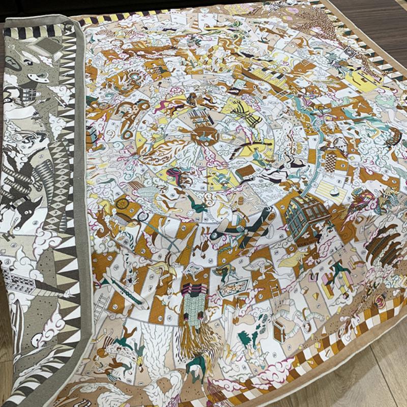 

Scarves ToonPAINT Forest Castle Digital Printing Thickened Warm Shawl 70% Cashmere + 30% Silk Scarf Multi Wraps Muffler By Hand KSR15