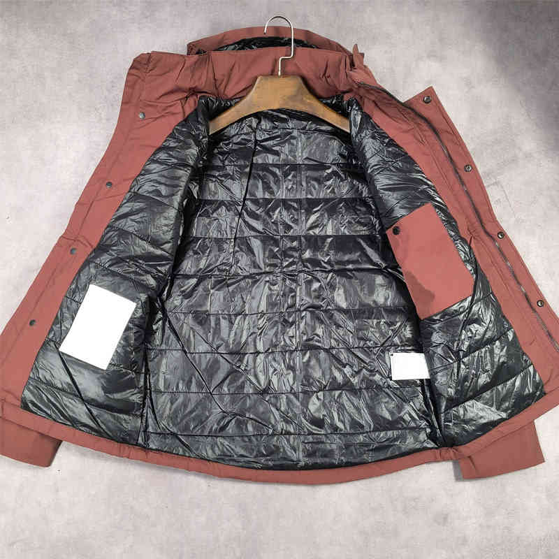 

Men's Down & Parkas Winter Casual Unisex Zip Wadded Solid Color Long Sleeve No Cap Wine Red Warm Garments IKWS
