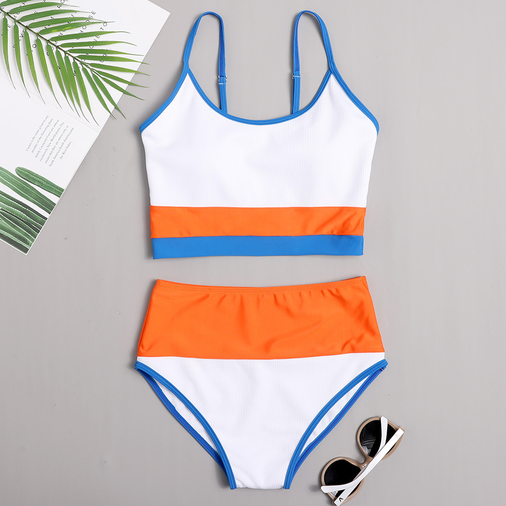 

Sports Bra High Waist Bikinis Swimwear Women Push Up Swimsuits Longline Brazilian Bikini Ribbed Biquini Swim Bathing Suits 210520, 03