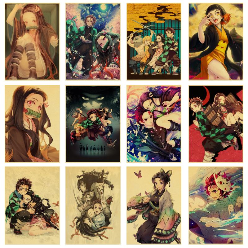 

Paintings Canvas Painting Anime Demon Slayer Poster Wall Artist Home Decor Birthday Gift Picture Cuadros For Living Kids Room Decoration