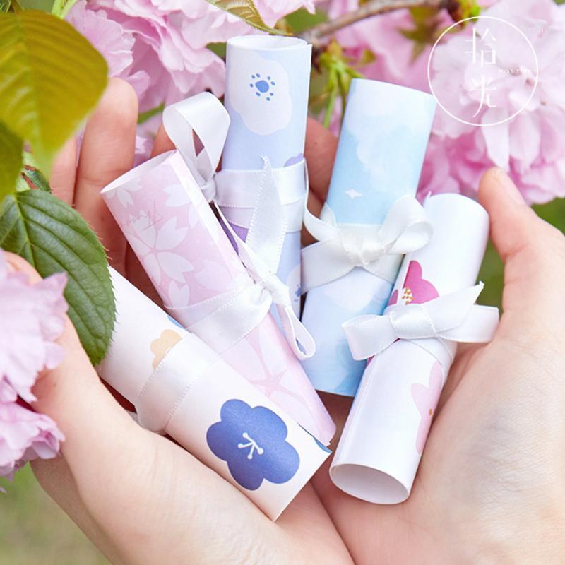 

Gift Wrap 16Set Wholesale 21X9CM Letter 3Envelope 6Letter Flower Pattern Packaging Stationery Paper Postcards Scrapbooking