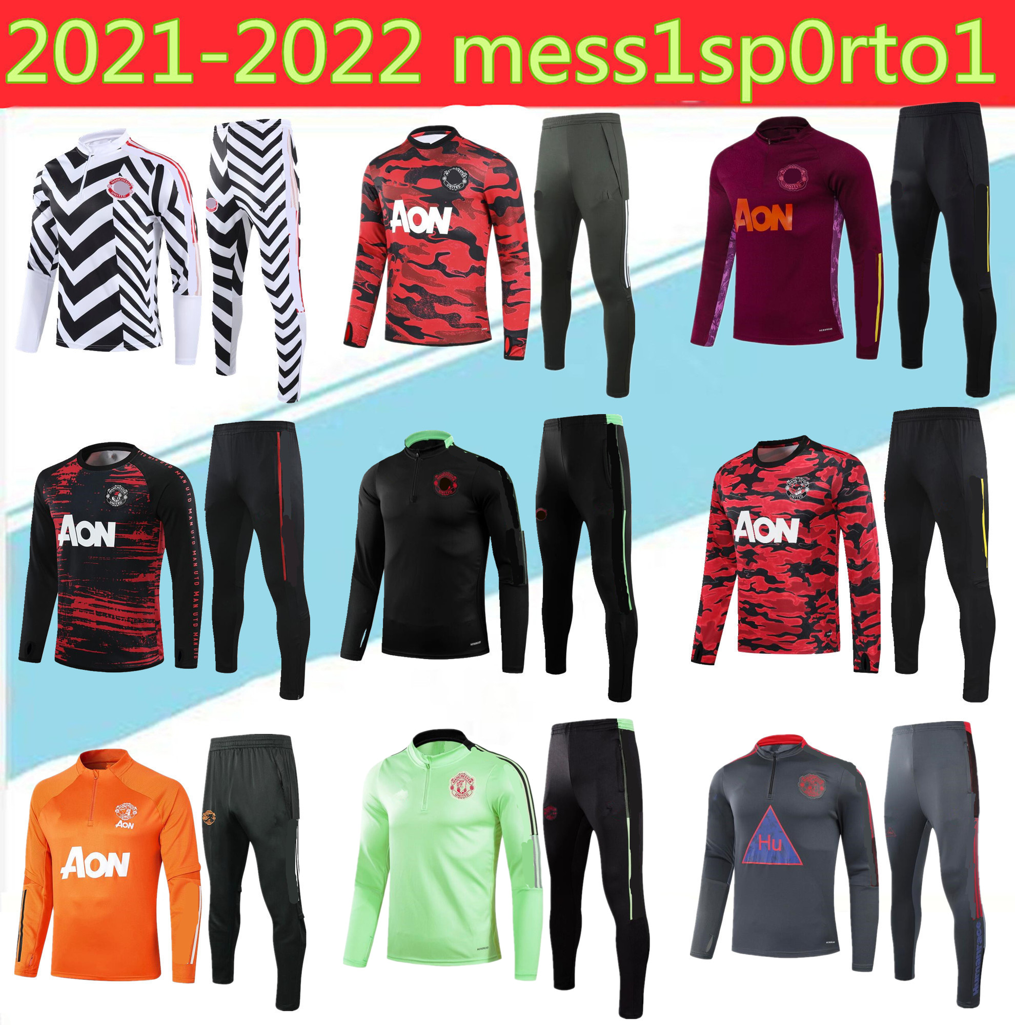 

2021 tracksuit training suit MARTIAL RASHFORD football jacket sportswear foot jogging Utd Soccer, Black