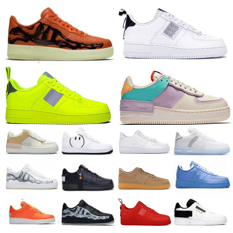 

Wholesale 2021 New Designers Outdoor Men Low Skateboard Shoes Discount One Unisex 1 Knit Euro Airs High Women All White Black Wheat Trainer Sports sneakers, 33