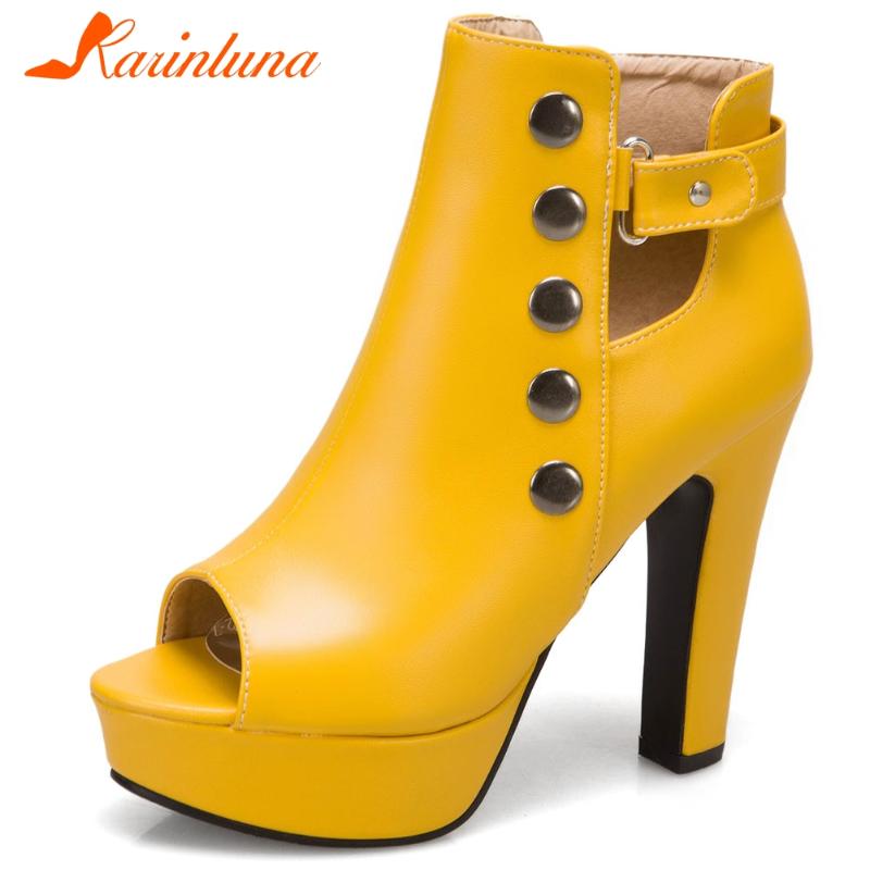 

Plus Size 33-50 Ladies Office Concise Sandals Platform Spike High Heels Rivet Women 2021 Summer Shoes Dress, Black