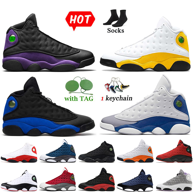 

Authentic OG Fashion Jumpman 13 13s Basketball Shoes Court Purple Hyper Royal University Gold Del Sol Brave Blue French Blue With Socks Starfish Trainers Sneakers, B20 brave blue 40-47